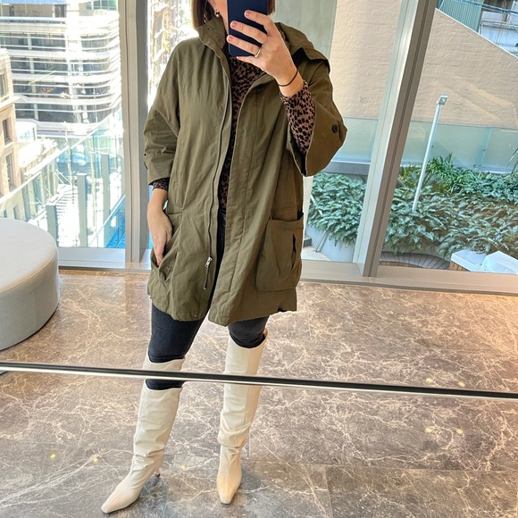 Zara Basic Khaki Parker - Size XS - Picture 3 of 11